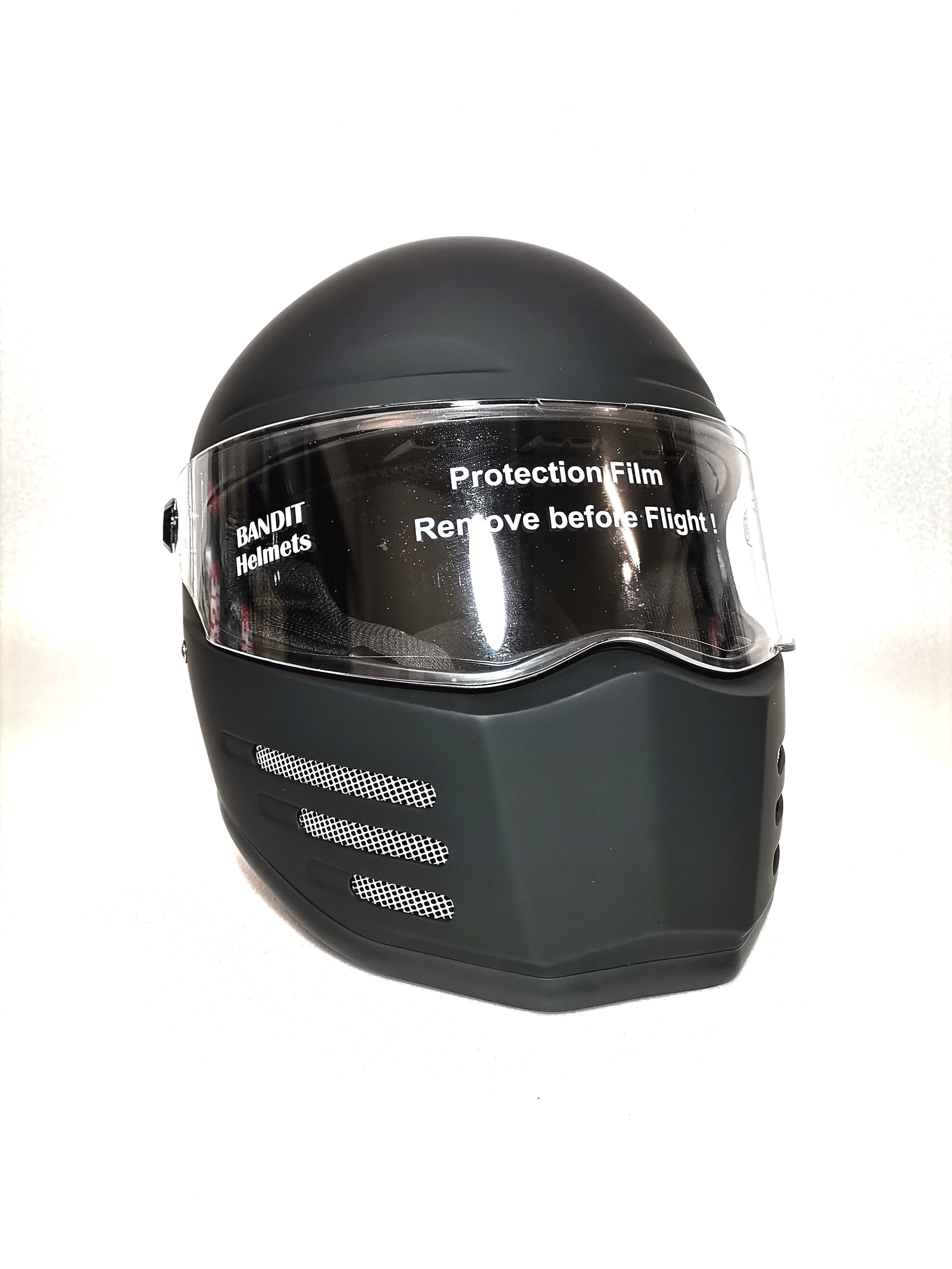 CASCO BANDIT FIGHTER NERO OPACO Ruggine Cromo